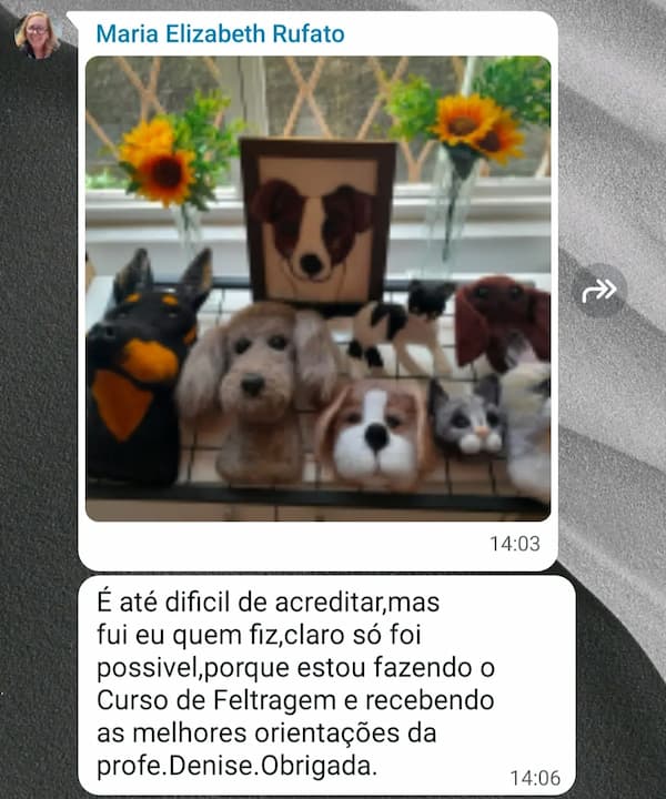 Peça criada por aluna do Curso Gato Realista